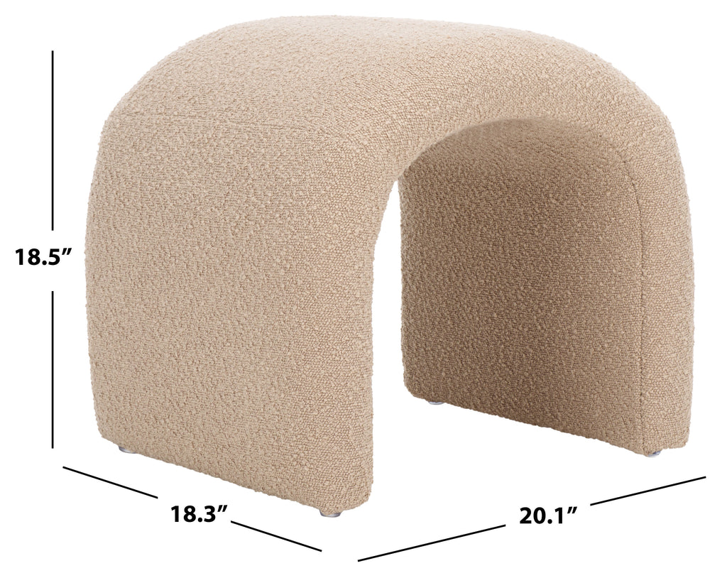 Kibo Ottoman | Safavieh - OTT1300 - Tan Boucle