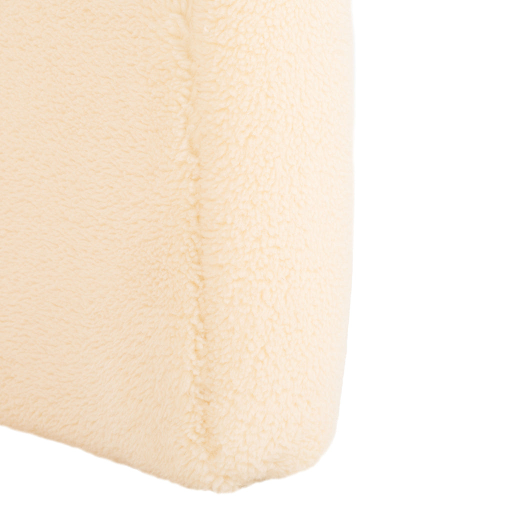 Kibo Ottoman | Safavieh - OTT1300 - Cream Faux Shearling