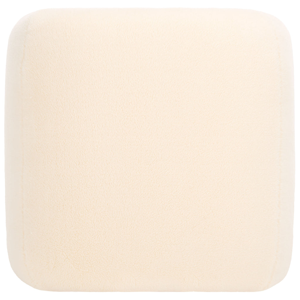 Kibo Ottoman | Safavieh - OTT1300 - Cream Faux Shearling