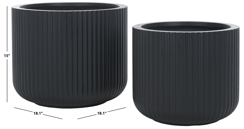 Lucca Planter Pot (Set of 2) | Safavieh - PAT1532 - Black