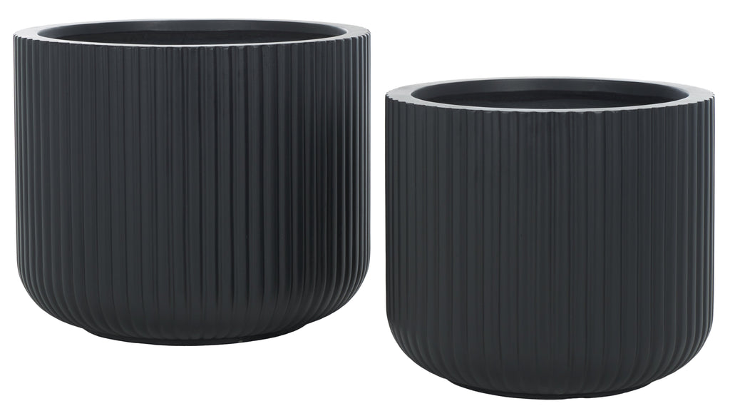 Lucca Planter Pot (Set of 2) | Safavieh - PAT1532 - Black