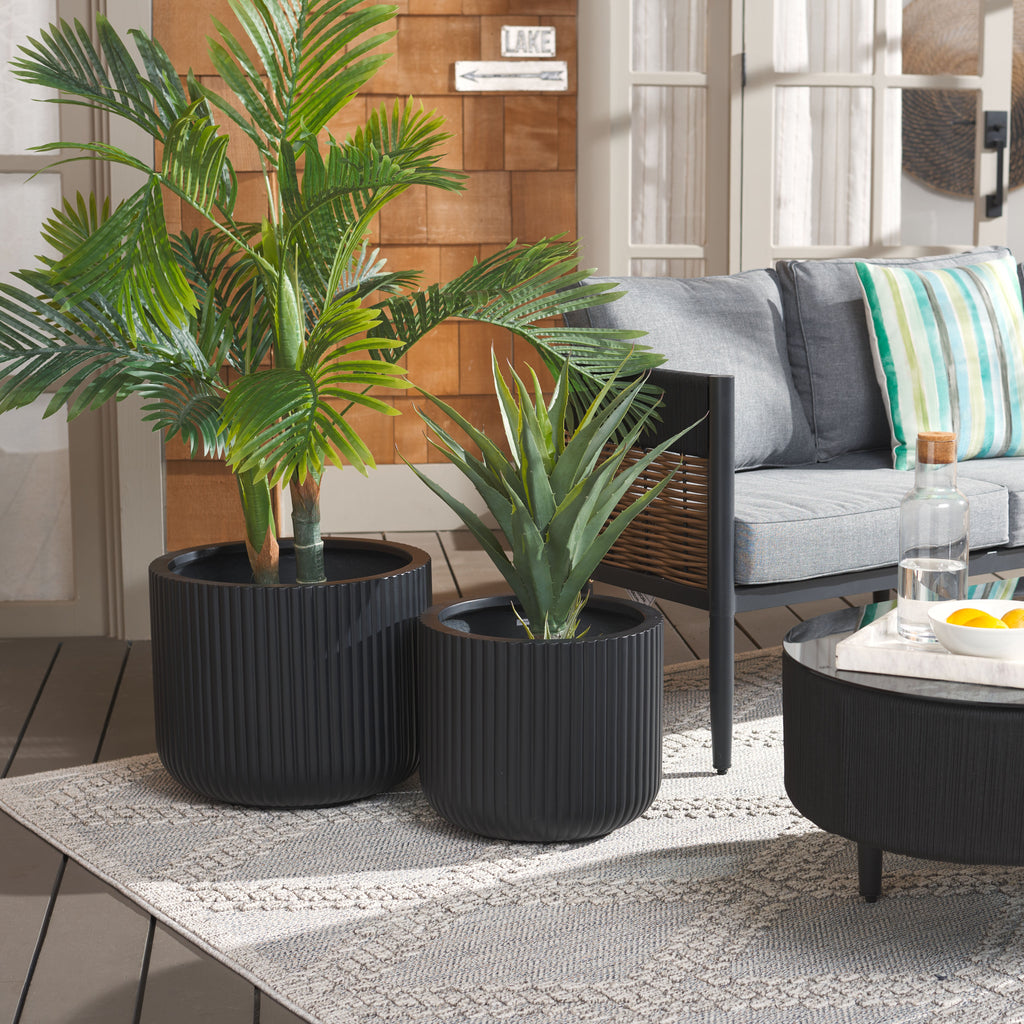Lucca Planter Pot (Set of 2) | Safavieh - PAT1532 - Black