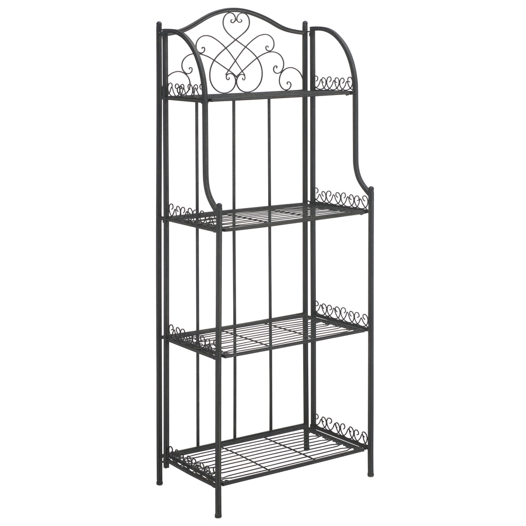 Amaris 4 Tier Outdoor Bakers Rack | Safavieh -  PAT5014 - Black