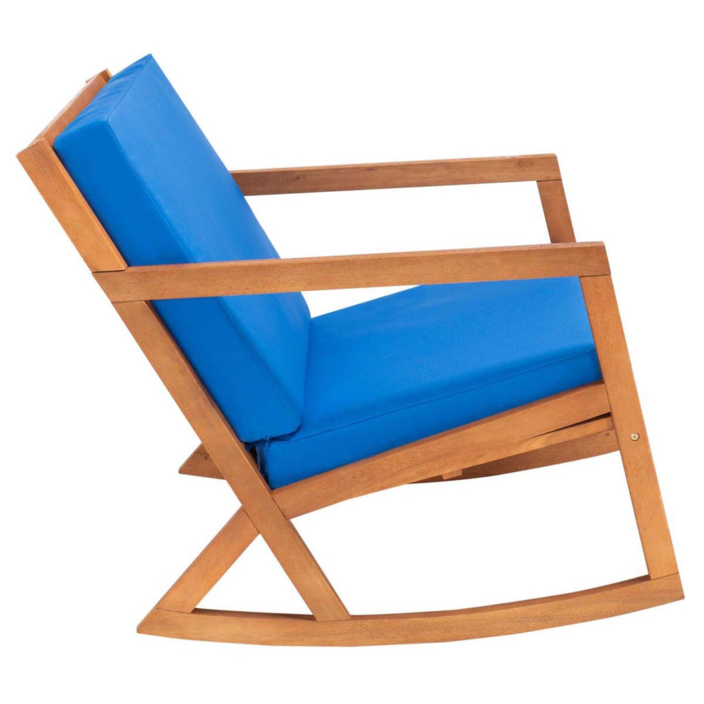 Safavieh Vernon Rocking Chair , PAT7013 - Natural / Royal Blue