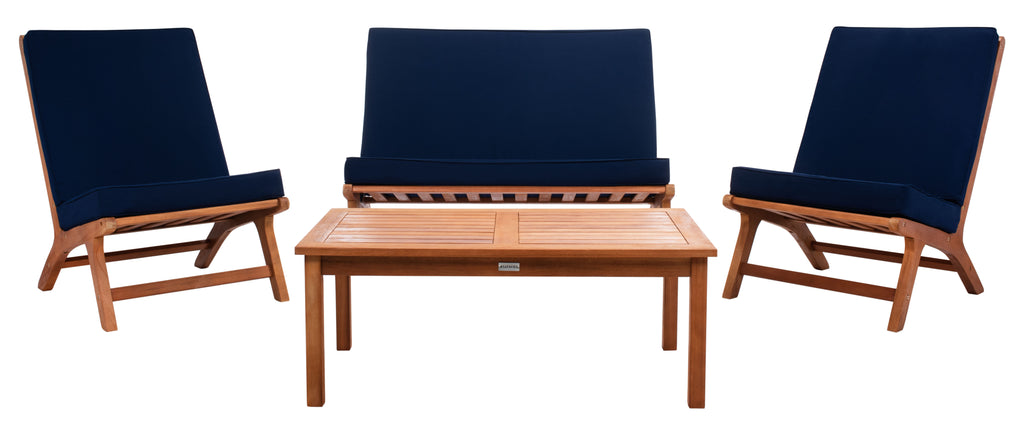 Safavieh Chaston 4 Piece Living Set - Natural / Navy