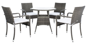 Safavieh Laina 5 Piece Dining Set - Grey Brown / White
