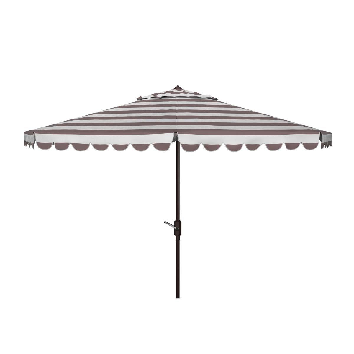 Safavieh 11 ft. Vienna Crank Umbrella Grey & White Safavieh 11 ft. Vienna Crank Umbrella Grey & White