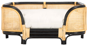 Timo Rattan Pet Bed With Cushion | Safavieh -  PET1800