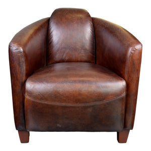 Salzburg Club Chair Dark Brown Leather | Moe's Home Collection - PK-1000-20