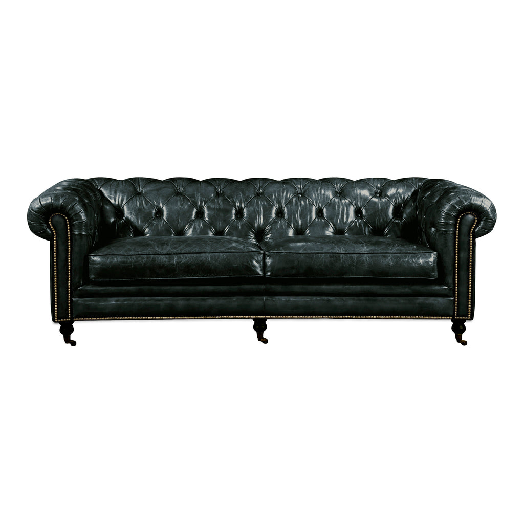 Birmingham Sofa Onyx Black Leather | Moe's Furniture - PK-1007-02