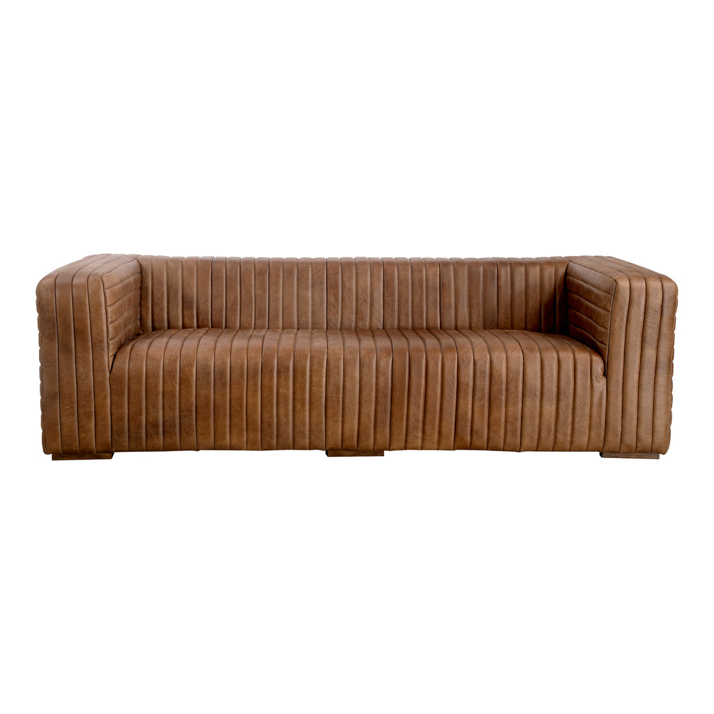 Castle Sofa Open Road Brown Leather | Moe's Furniture - PK-1009-14