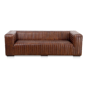 Castle Sofa Dark Brown Leather | Moe's Home Collection - PK-1009-20