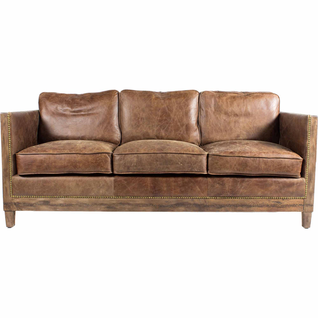 Darlington Sofa Grazed Brown Leather | Moe's Furniture - PK-1031-03
