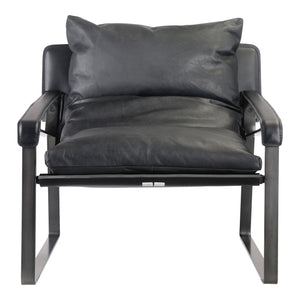 Connor Club Chair Onyx Black Leather | Moe's Home Collection - PK-1044-02