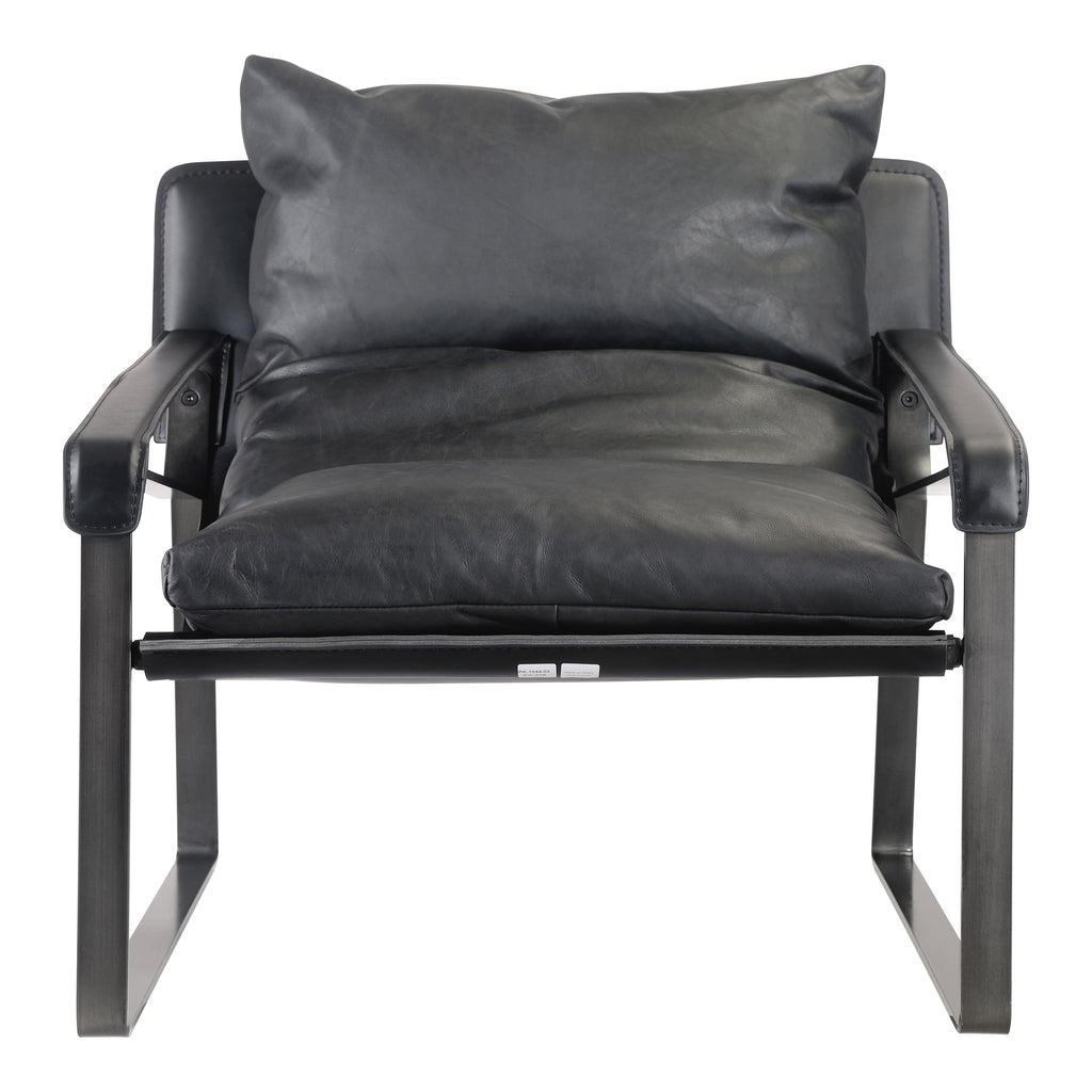 Connor Club Chair Onyx Black Leather | Moe's Furniture - PK-1044-02