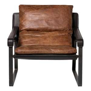 Connor Club Chair Open Road Brown Leather | Moe's Home Collection - PK-1044-14
