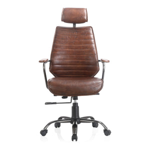 Executive Office Chair Dark Brown Leather | Moe's Home Collection - PK-1081-20