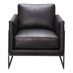 Luxley Club Chair Onyx Black Leather | Moe's Home Collection - PK-1082-02