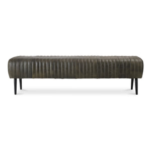 Endora Bench Charred Olive Leather | Moe's Home Collection - PK-1105-16