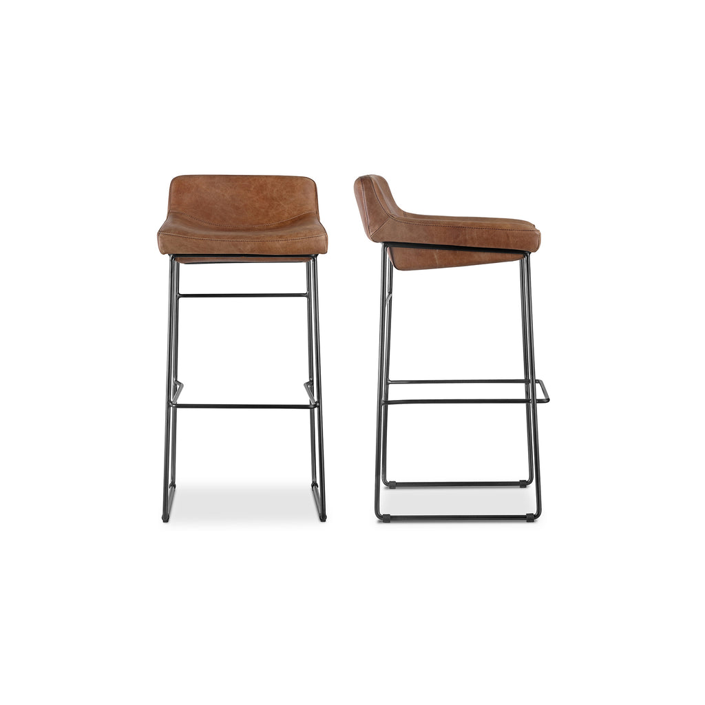 Starlet Barstool Open Road Brown Leather-Set Of Two | Moe's Furniture - PK-1107-14