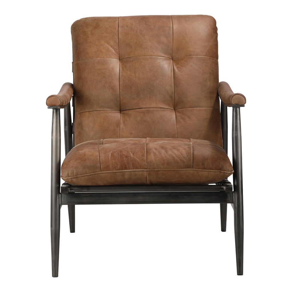 Shubert Accent Chair Open Road Brown Leather | Moe's Furniture - PK-1108-14