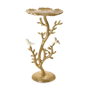 Poppy Flower Side Table with Ceramic Birds | Tozai Home - PNE106