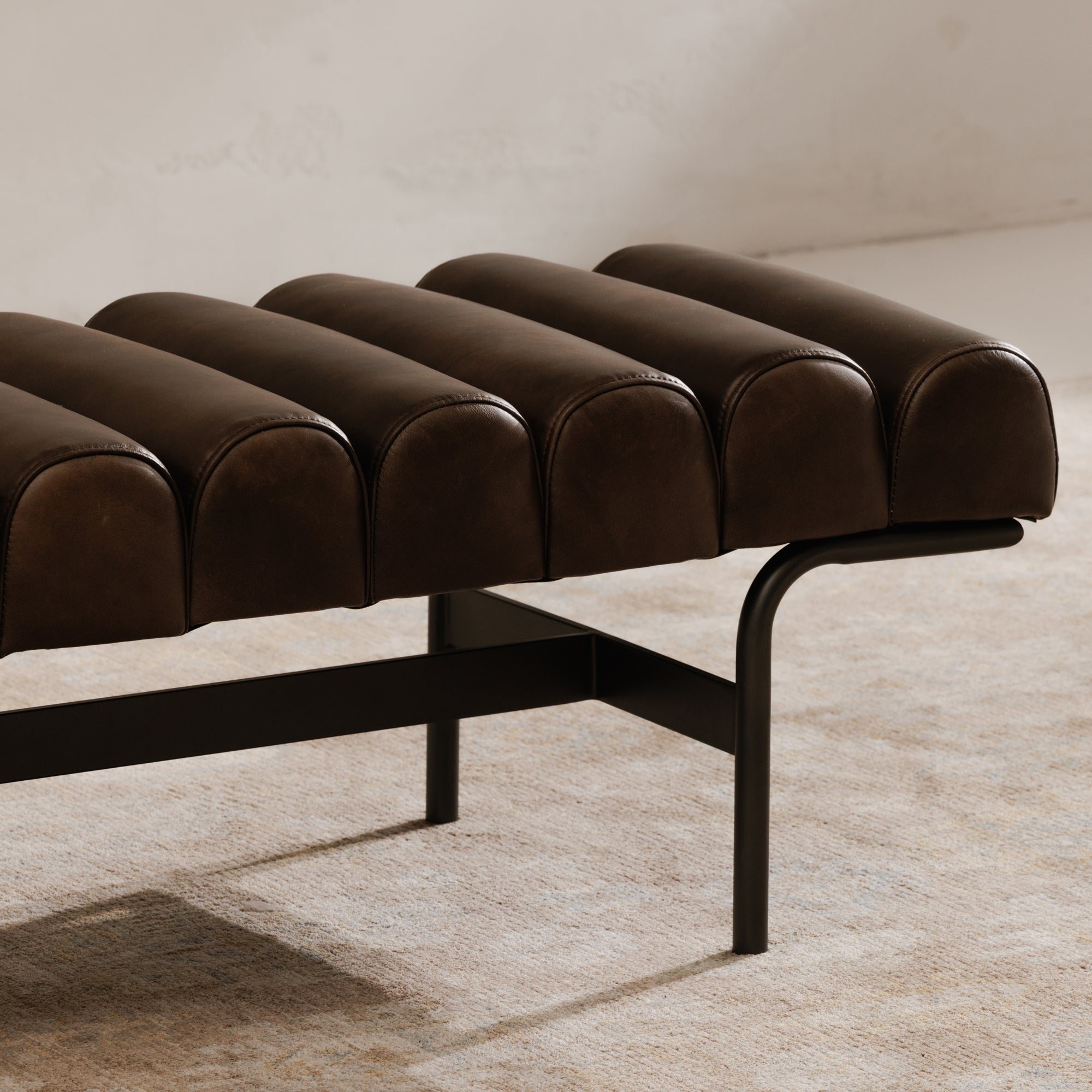 Harrison Ruffled Bench Harrison Bench Dark Brown | Moe's Home Collection - QN-1031-20