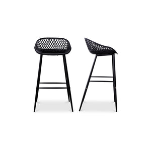Piazza Outdoor Barstool Black-Set Of Two | Moe's Home Collection - QX-1004-02