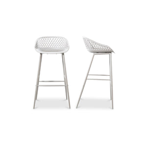 Piazza Outdoor Barstool White-Set Of Two | Moe's Home Collection - QX-1004-18