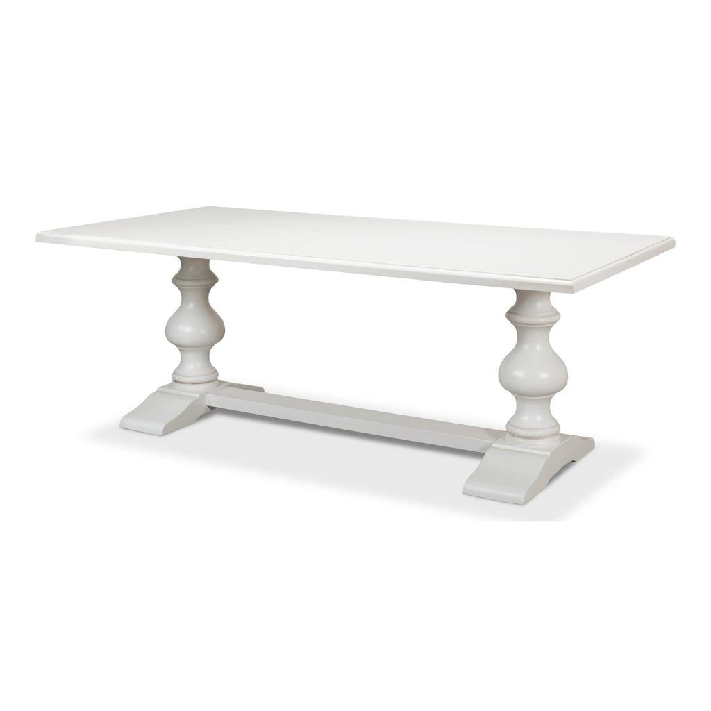 Lionisio Trestle Table Cortina White | Sarreid Ltd - R085-79