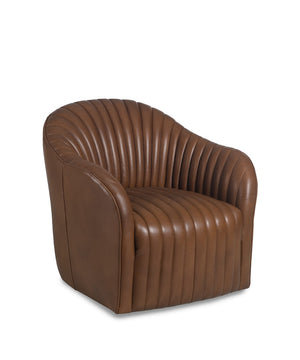 Elias Channel Back Swivel Chair | Maitland Smith - RA1160-CBS-FER-TOF