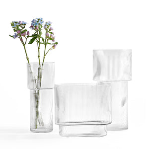 Ceva Fluted Glass Vase Set Of  3 | Safavieh - RDC4036