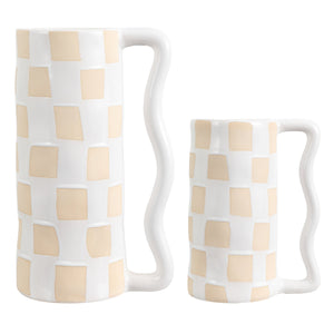 Anika Checkered Handle Vase Set Of 2 | Safavieh - RDC4051