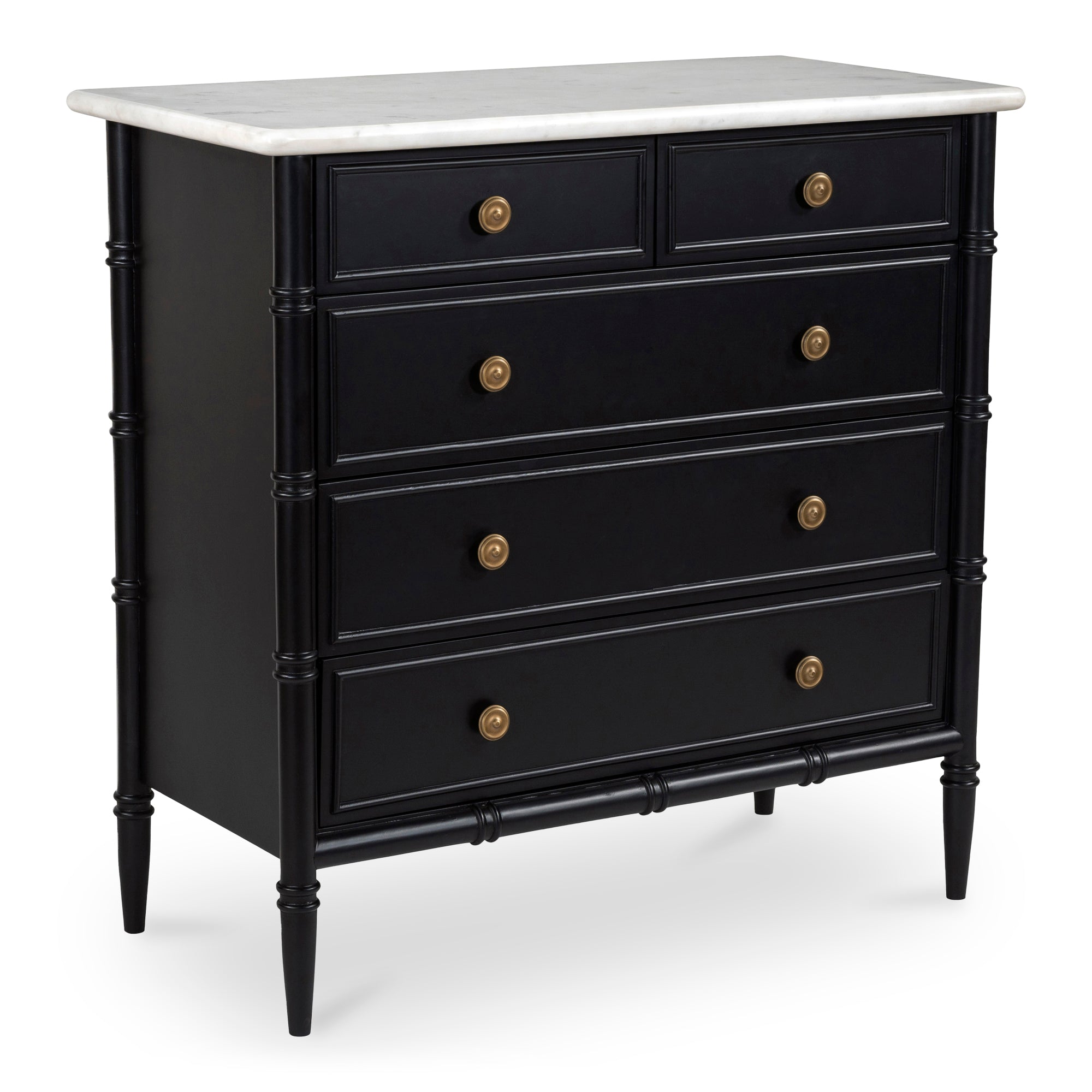 black dresser with white marble top Regency Bow Front 8-Drawer Dresser