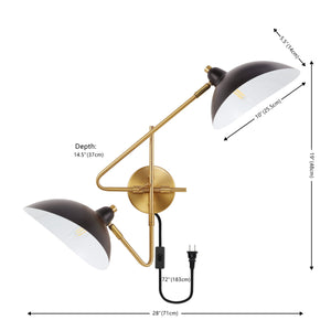 Aspera Two-Light Wall Sconce (Set of 2) | Safavieh - SCN4091