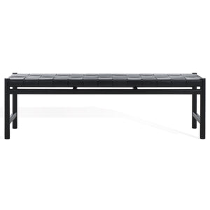 Devnie Woven Leather Bench | Safavieh - SFV1600