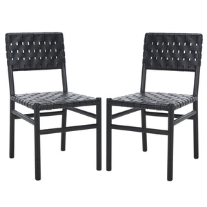 Jeremiah Woven Leather Dining Chair (Set of 2) | Safavieh Couture – SFV1605