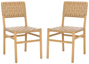 Jeremiah Woven Leather Dining Chair | Safavieh Couture - SFV1605