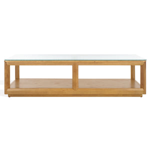 Benecarlo Wood And Glass Top Coffee Table | Safavieh Couture - SFV2159