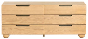 Beethoven Wood 6 Drawer Dresser | Safavieh Couture – SFV2172