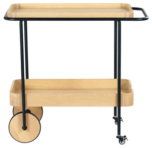 Malek Wood 2 Shelf Bar Cart | Safavieh Couture - SFV4213