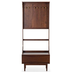 Pitta Wood 1 Drawer Hall Tree | Safavieh Couture - SFV4224