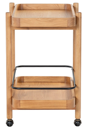 Krystof Wood 2 Shelf Barcart | Safavieh Couture - SFV4249