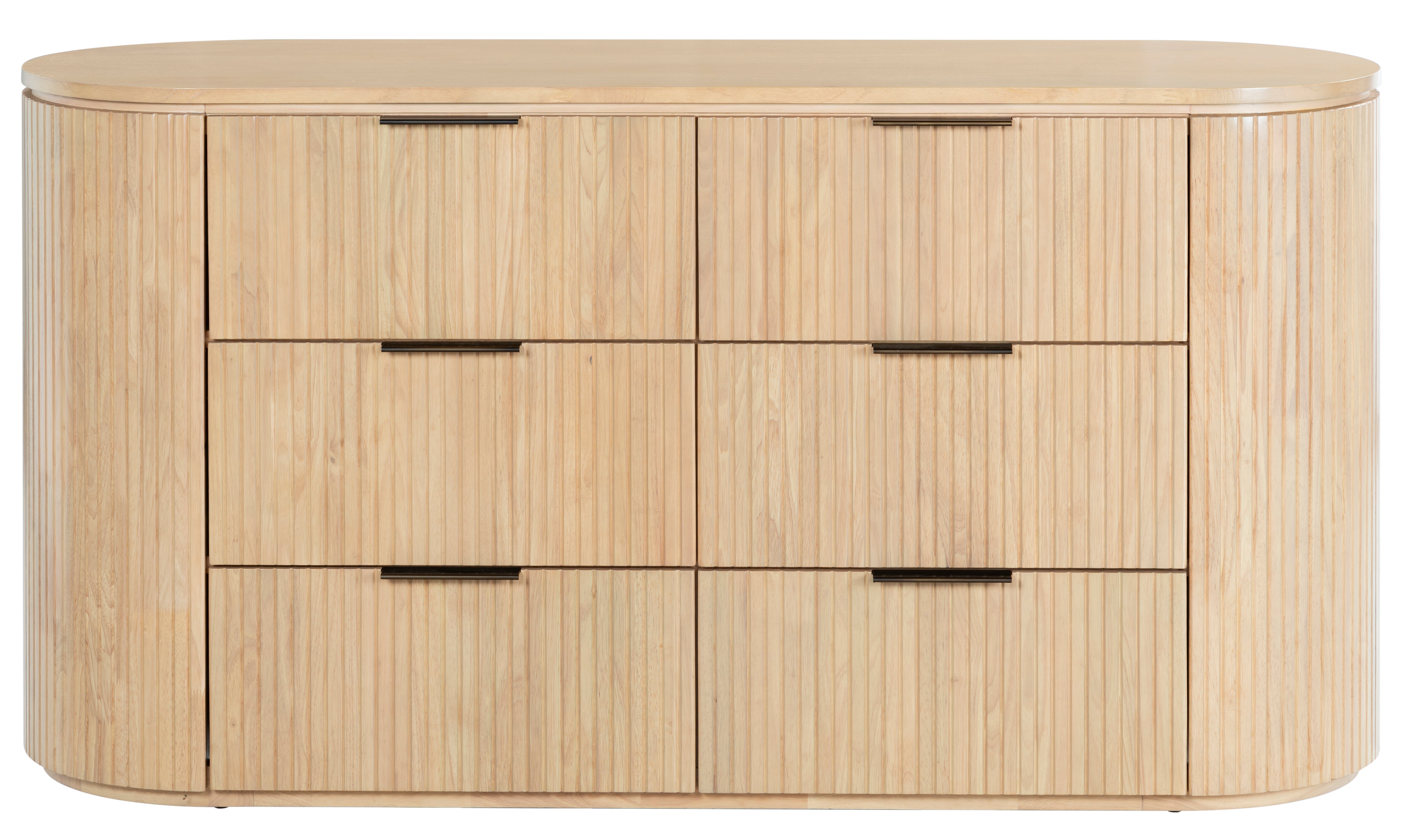 Safavieh Couture Rikki Fluted 6-Drawer Wood Dresser