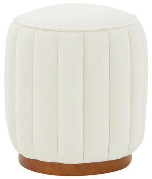 Sherrie Round Channel Tufted Ottoman | Safavieh Couture – SFV4834