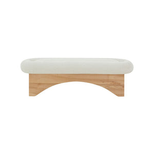 Carsen Boucle & Wood Bench | Safavieh Couture – SFV5111