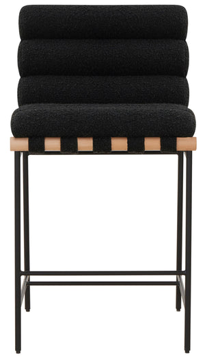 Macibella Channel Tufted Boucle Counter Stool | Safavieh Couture – SFV5142
