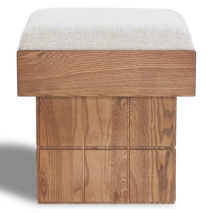 Taramarie Square Wood Base Ottoman | Safavieh Couture - SFV5157