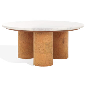 Marilynn Marble And Cork Veneer Coffee Table | Safavieh Couture – SFV5757