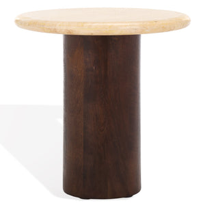 Jennamira Travertine Top Accent Table | Safavieh Couture – SFV5762